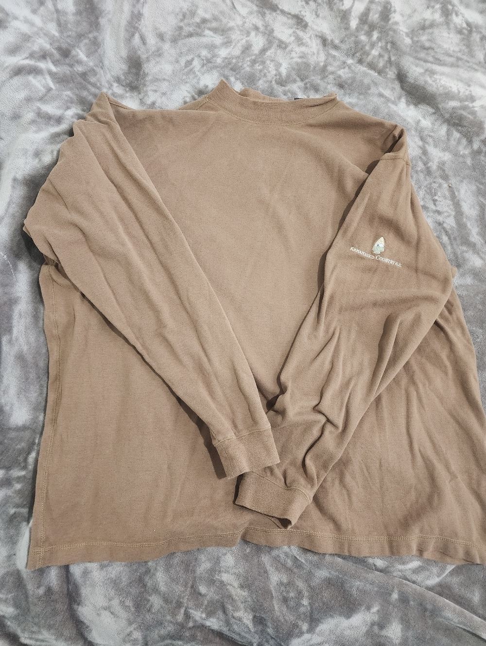 Brown Long Sleeve Tee with Kananaskis Sleeve Logo